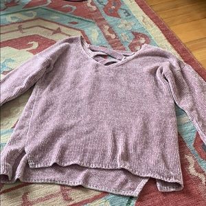 Pink chenille sweater